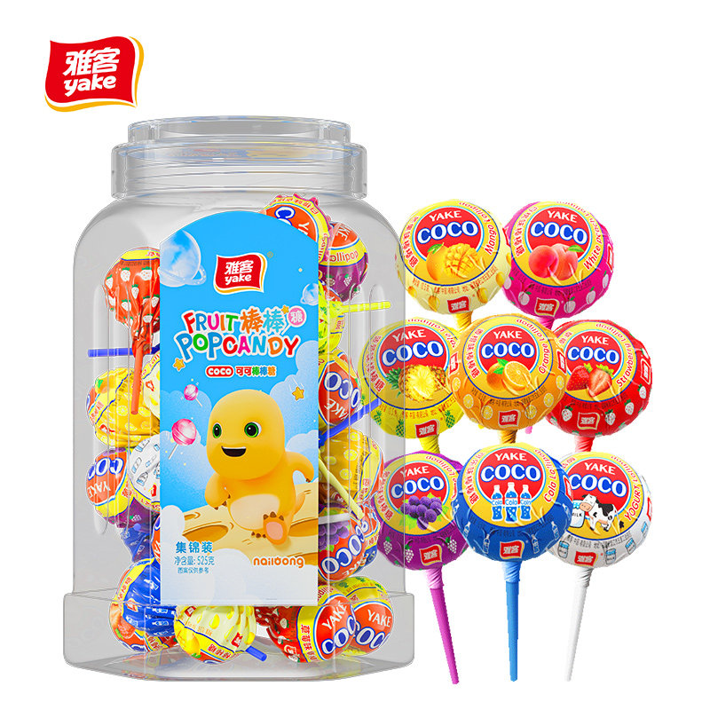 【直播推荐】雅客COCO奶龙联名天天棒水果味糖果棒糖罐装糖果525g,零食/坚果/特产,棒棒糖,淘宝优惠券,粉丝福利购,淘宝优惠卷