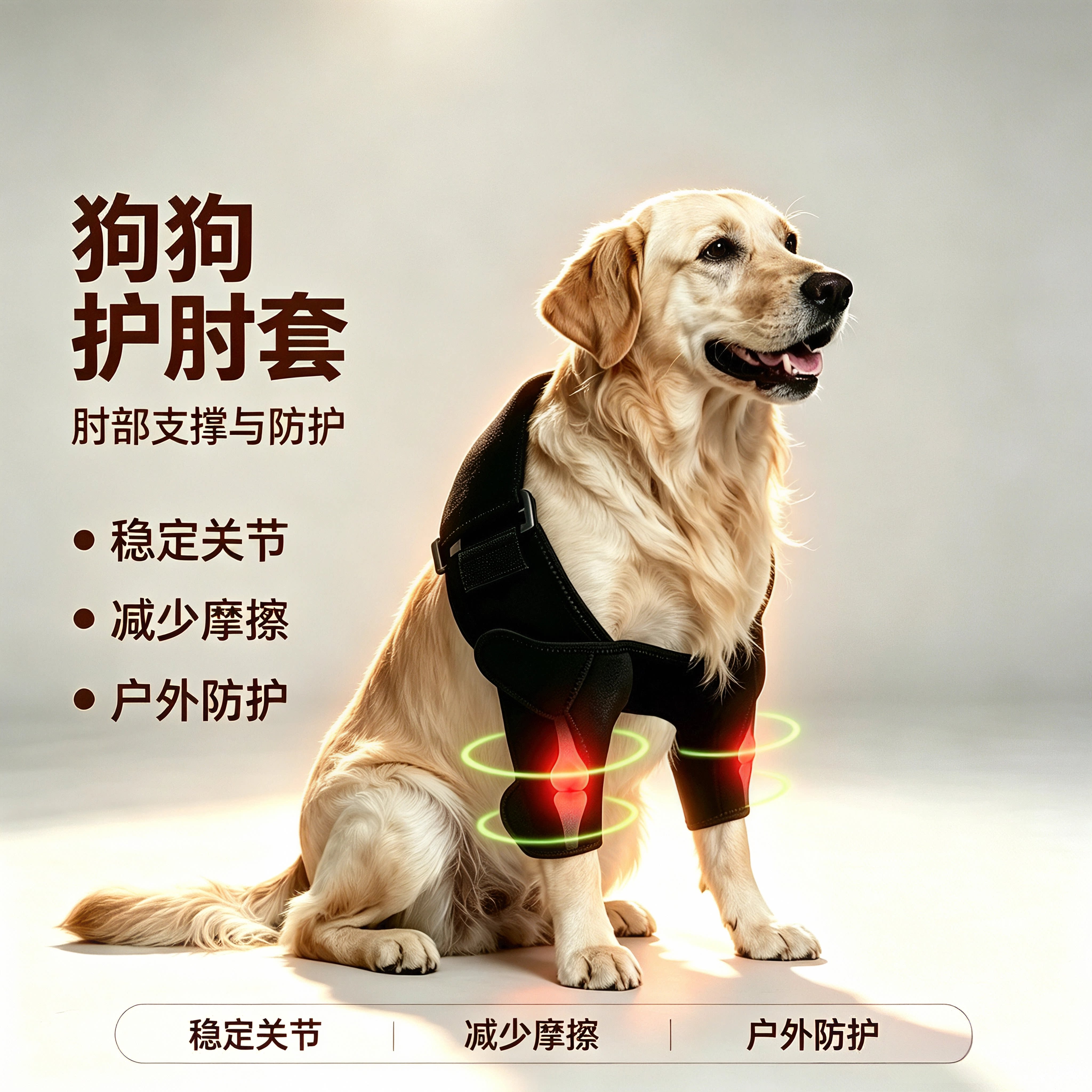 狗狗金毛犬护肘护膝术后康复支撑