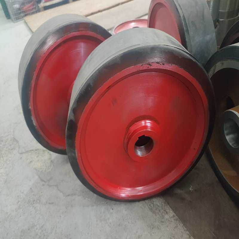 厂家供应工业脚轮配件橡胶轮刮泥机行走轮滚轮架橡胶轮配件