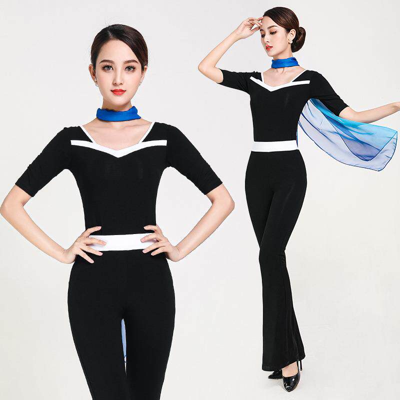 气质形体服女2025年夏季新款礼仪训练服装高端导师套装舞蹈练功服