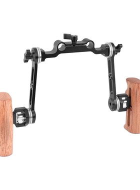 木头手柄带阿莱ARRI齿轮延伸臂15mm管夹导轨用于DLSR相机肩托2423