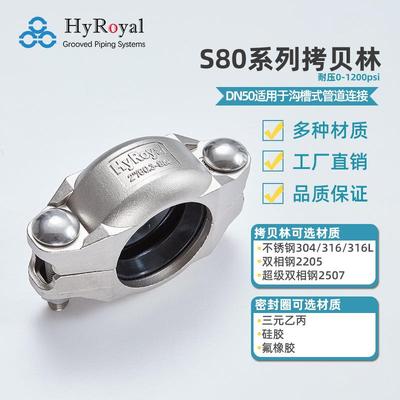 鸿锐304不锈钢DN50拷贝林卡箍 1200psi海水淡化设备高压卡箍现货