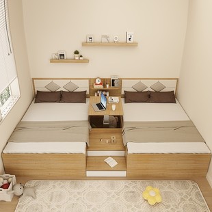 互不干扰儿童床二胎兄弟姐妹亲子床榻榻米一家四口拼接大床地台床