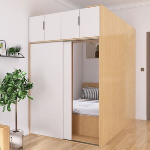 小户型客厅隔断书桌一体香港衣柜隔间组合卧室适合榻榻米定制