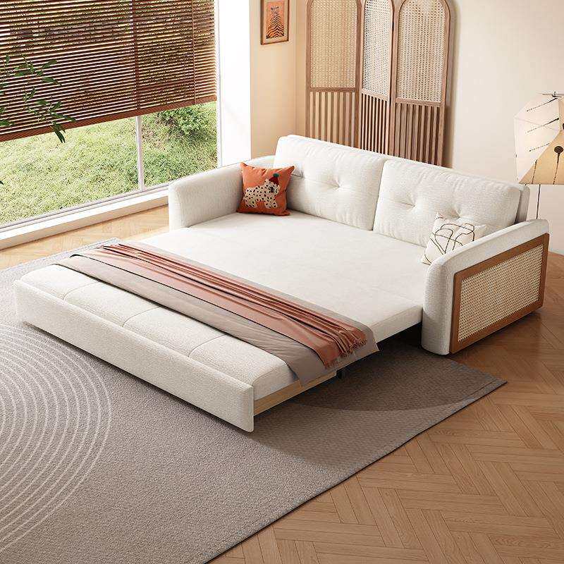 新中式实木沙发床两用伸缩小户型实木储物箱多功能折叠家用沙发床