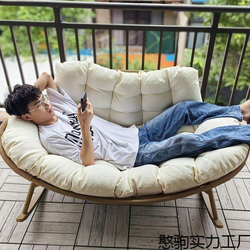 舒适摇晃双人摇椅大人躺椅懒人阳台客厅休闲沙发可睡觉户外庭院