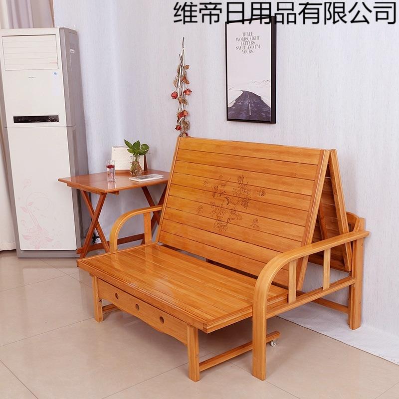 竹床简易折叠床沙发两用单人家用双人多功能办公室午休小户经济型