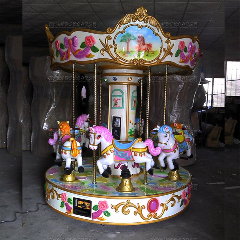 6座转马游乐设备 儿童乐园商场室内小型旋转木马欧式豪华六人转马