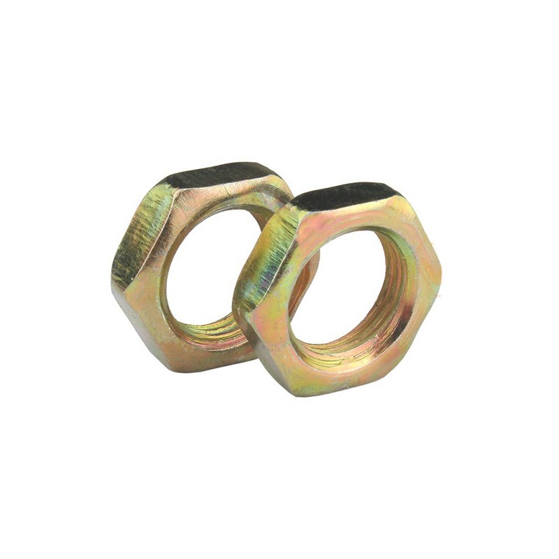 镀锌公制六角细牙薄螺母薄螺帽白锌彩锌现货M7 M8 M10 M12 M14