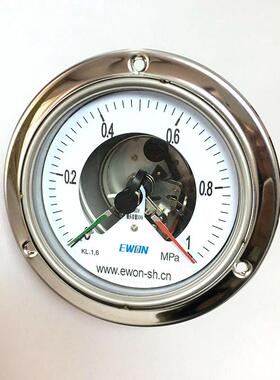 不锈钢径向带前边电接点压力表YXC150HT304径向4分YXCN150BT上海