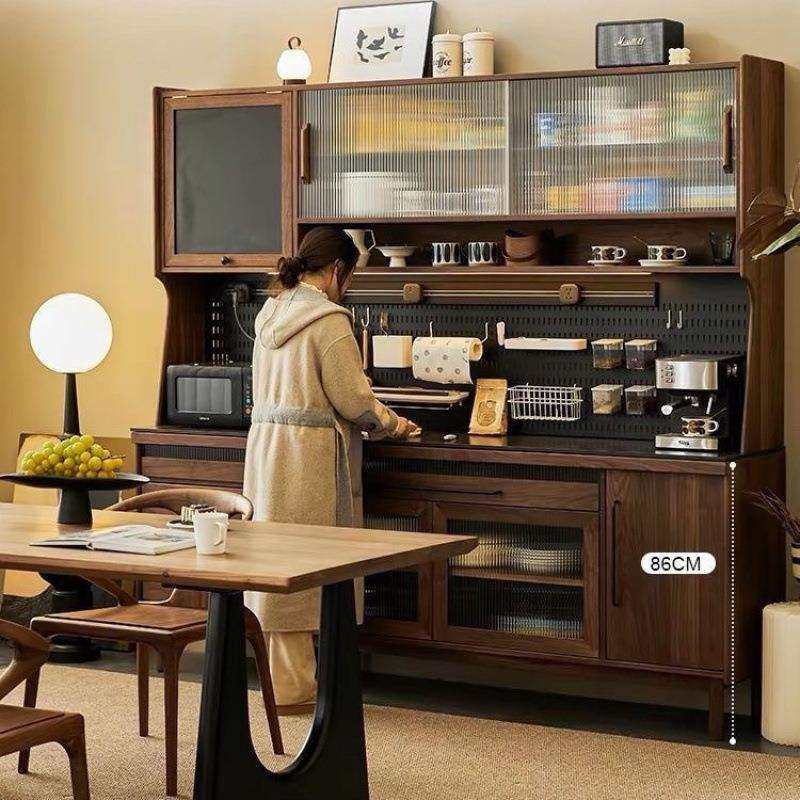 北美胡桃木实木餐边一体靠墙客厅酒柜茶水高柜北欧橱柜岩板储物柜,电子元器件市场,其它元器件,淘宝优惠券,粉丝福利购,淘宝优惠卷