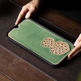 兮元记蓄水茶盘家用小型干泡台客厅储水沥水泡茶小套托盘2024新款