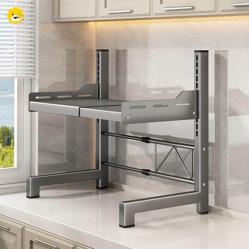 放打印机的置物架桌面可伸缩分层收纳架桌上台面支架放微波炉架子