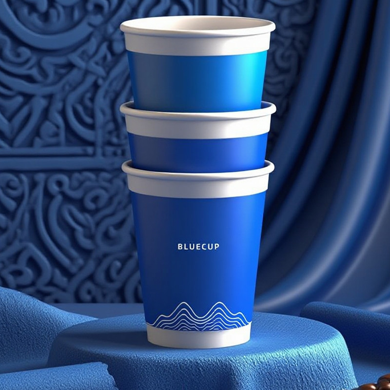 270ml大航一次性克莱因蓝加厚纸杯商务家用办公用水杯咖啡杯,餐饮具,纸杯,淘宝优惠券,粉丝福利购,淘宝优惠卷