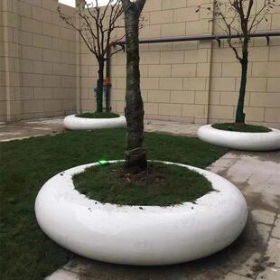 户外玻钢定圆器形绿植树池座椅UUM花璃异形制广场公园休闲椅花池