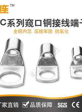 SC窥口铜线鼻子 冷压接线端子 铜线耳短线鼻单压船用铜接头SC25-8