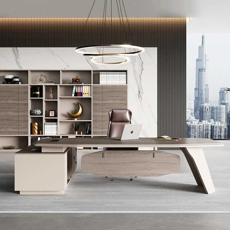 老板办公桌简约现代总裁经理主管桌椅轻奢大气班台领导办公室桌子