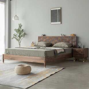 崇匠家具北美黑胡桃木全实木床双人床1.8米主卧婚床北欧现代简约