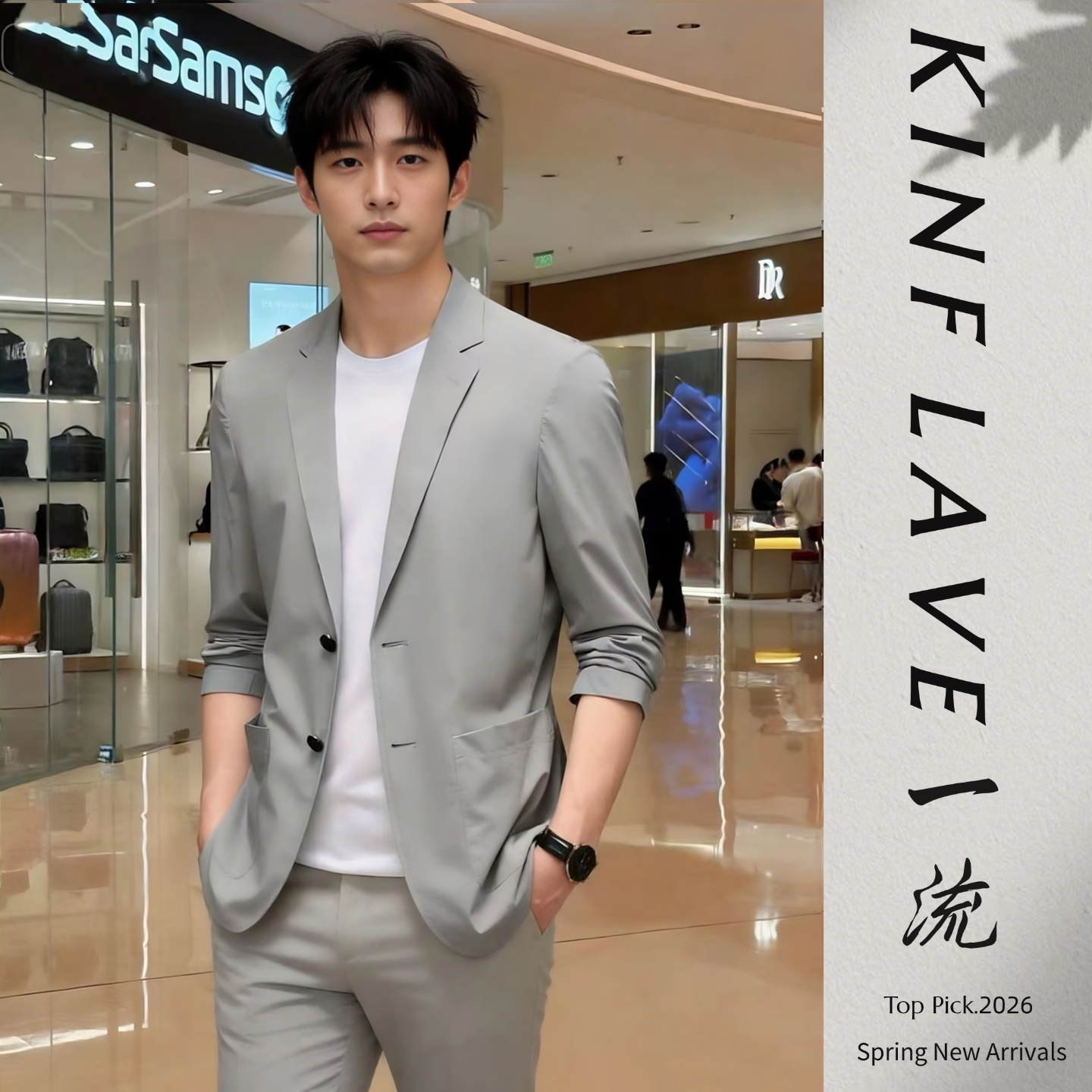 2026春夏款男士西装套装高级感轻薄透气商务休闲日常面试西服套装