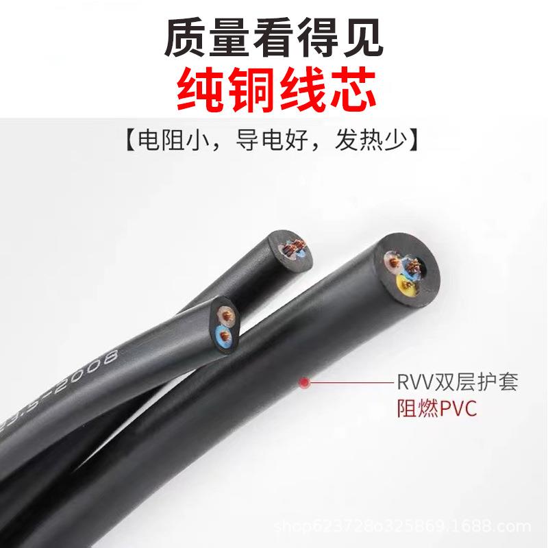 母插头两孔2脚带线AC220V接口延长线监控风扇充电源插坐800W内用
