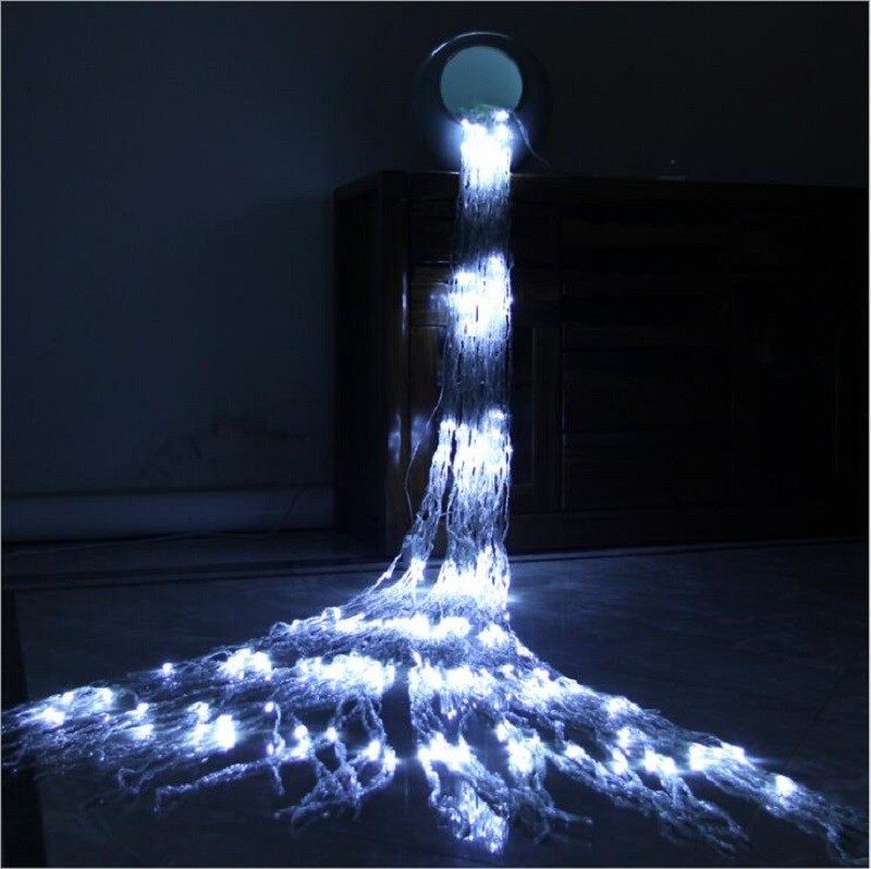 过年小彩灯led流水灯星星灯串布置窗帘瀑布灯新年春节阳台装饰灯