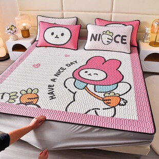 夏季冰丝乳胶凉席床笠款三件套2025夏天新款母婴a类可机软席子