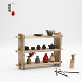 茶具架小博古架 紫砂壶架子 古玩摆件多宝阁 茶杯架 实木茶壶架