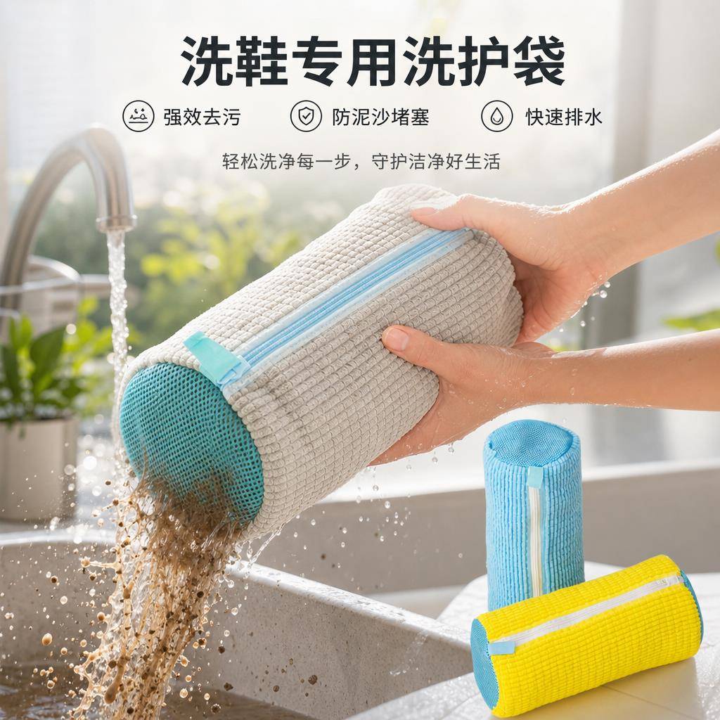 洗衣机专用洗鞋袋洗鞋神器懒人防变形护洗袋加厚鞋刷鞋子机洗袜子