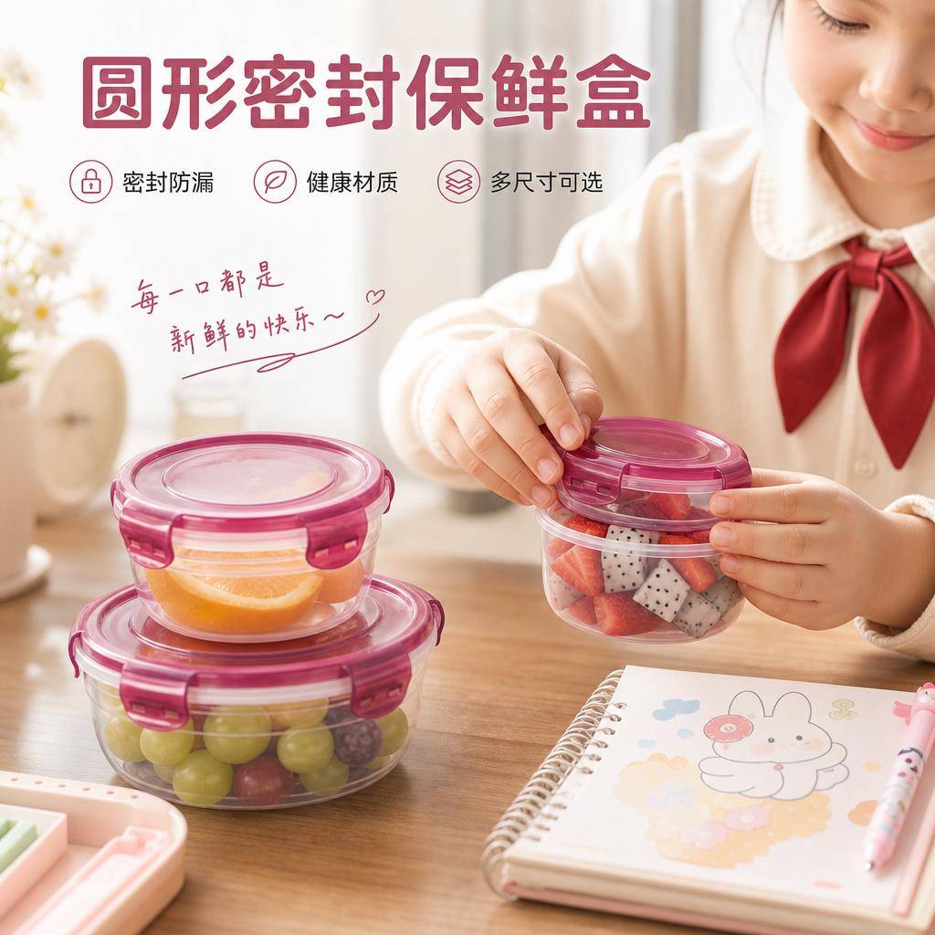 食品级保鲜盒塑料密封盒上班族微波炉可加热专用饭盒带盖子泡面碗