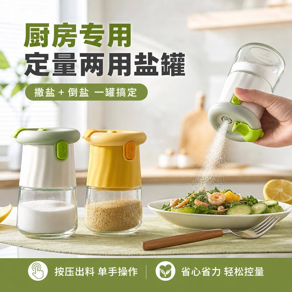 健康控盐神器定量调味罐家用厨房食盐味精计量密封多功能调味瓶罐