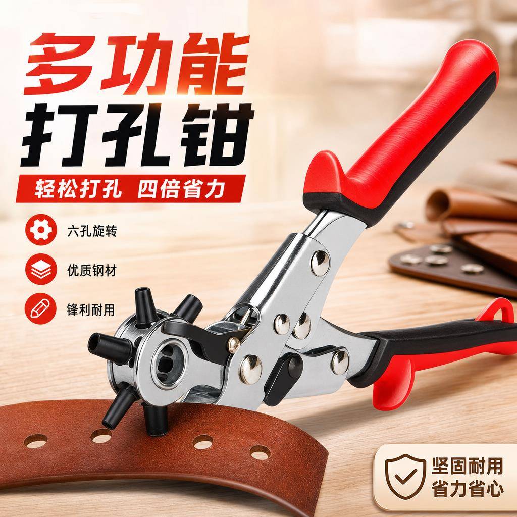 打孔钳皮带打孔器家用省力多功能裤带表带手表打眼打洞腰带工具