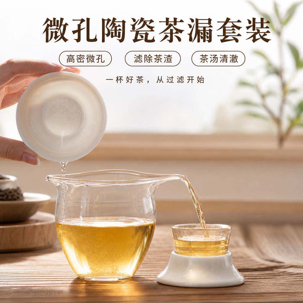 茶漏茶滤茶叶过滤网茶水分离茶隔泡茶神器陶瓷滤茶公道杯茶具配件