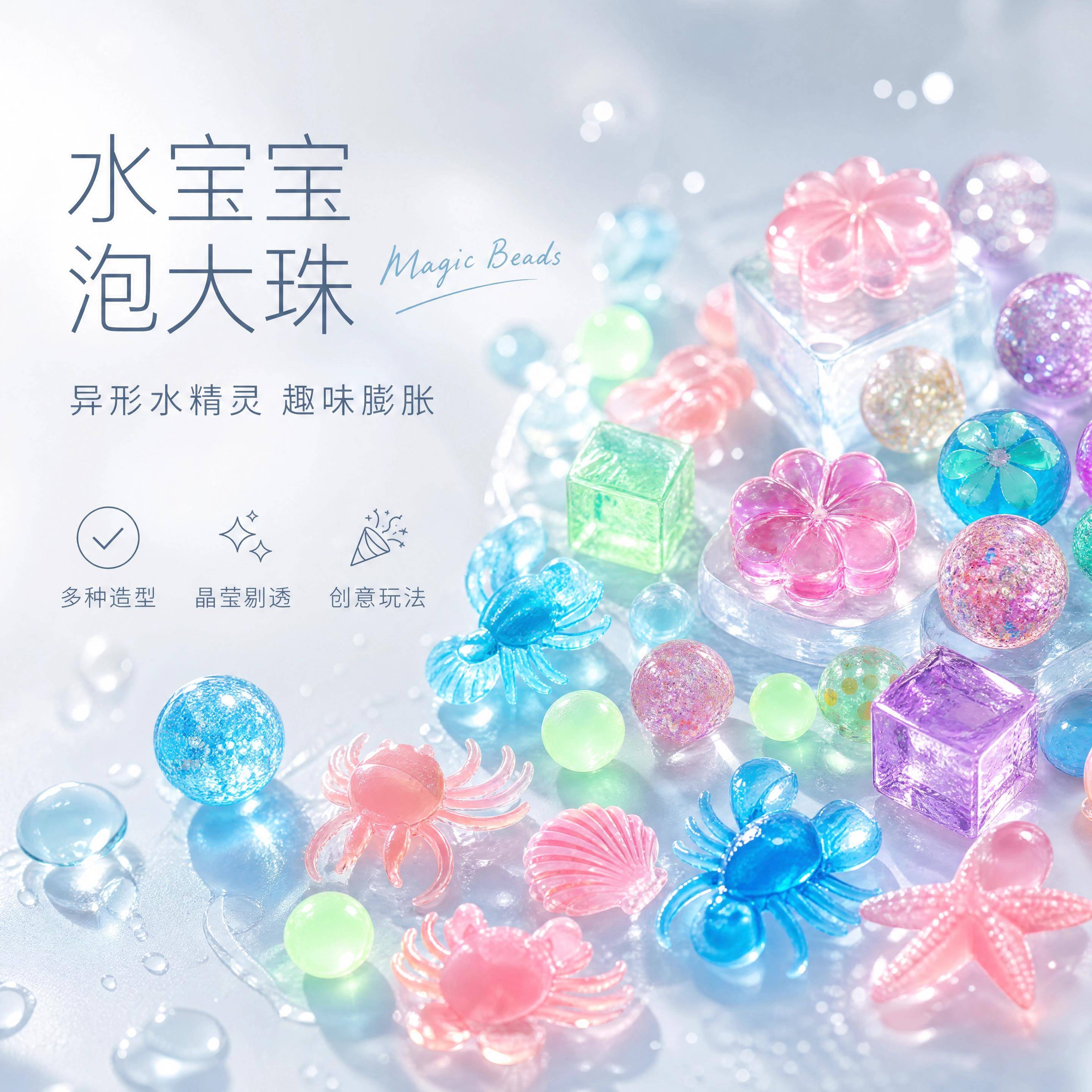 泡水泡大珠水宝宝动物水果巨型海洋儿童水精灵玩具异形无毒巨无霸