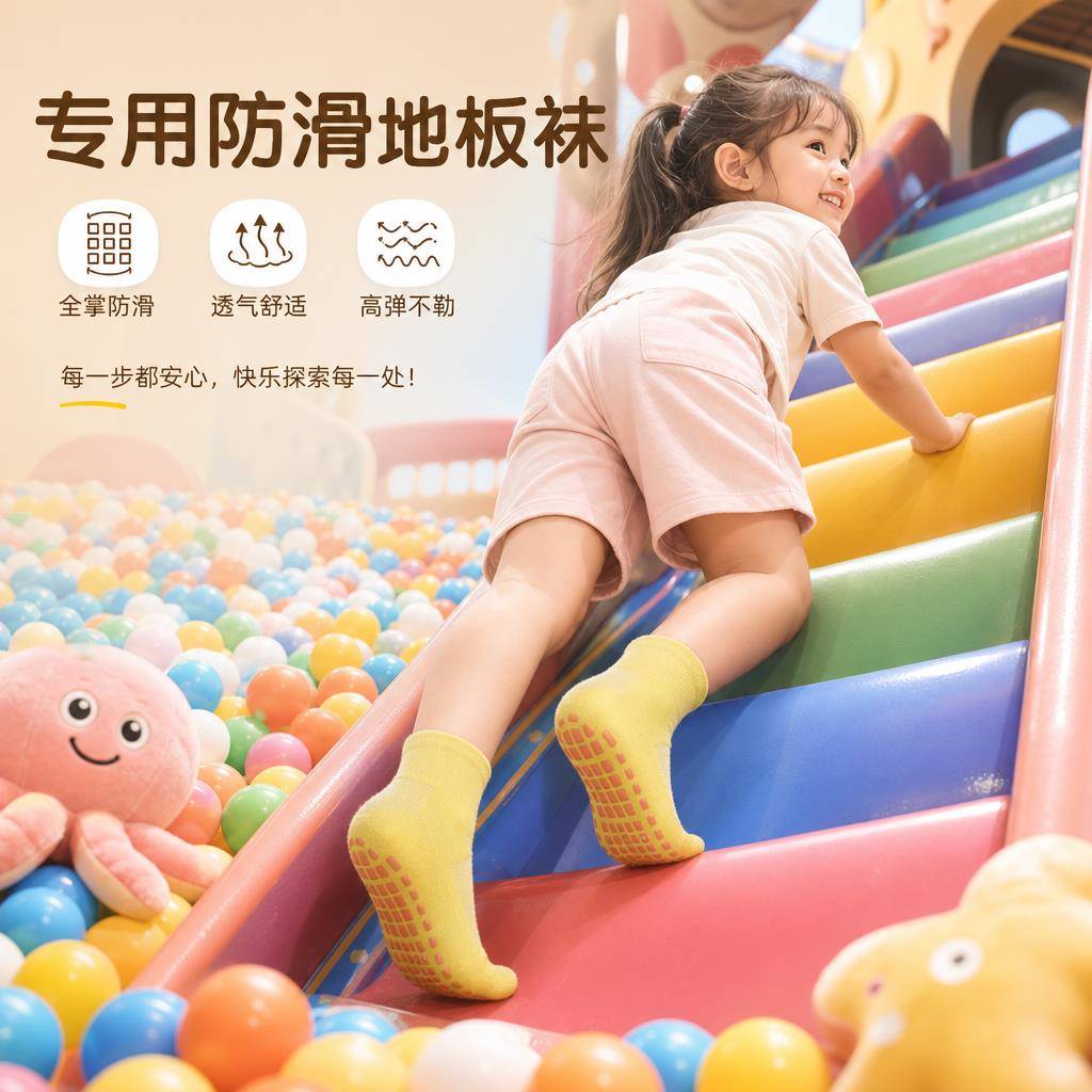 止滑袜儿童游乐场成人地板袜大人室内早教袜男女瑜伽专用蹦床袜套