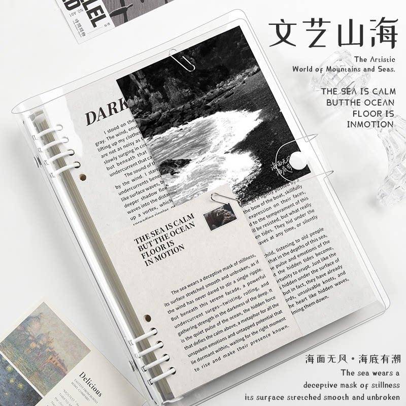 2026新款透明软皮活页本a5笔记本本子pvc高颜值文艺ins风学生专用手账日记本可拆卸替芯超厚横线空白