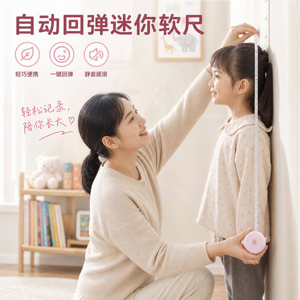 软尺三围测量尺自动收缩腰围腿围臂围胸围专用健身维度三维小尺子