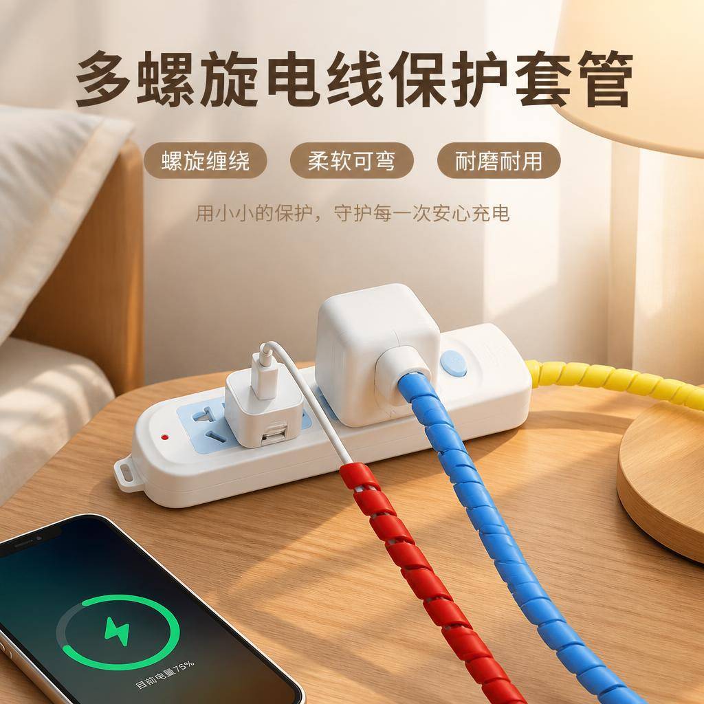 螺旋缠绕管管理电线数据线线束包线保护套防老鼠防止宠物猫咪猫咬