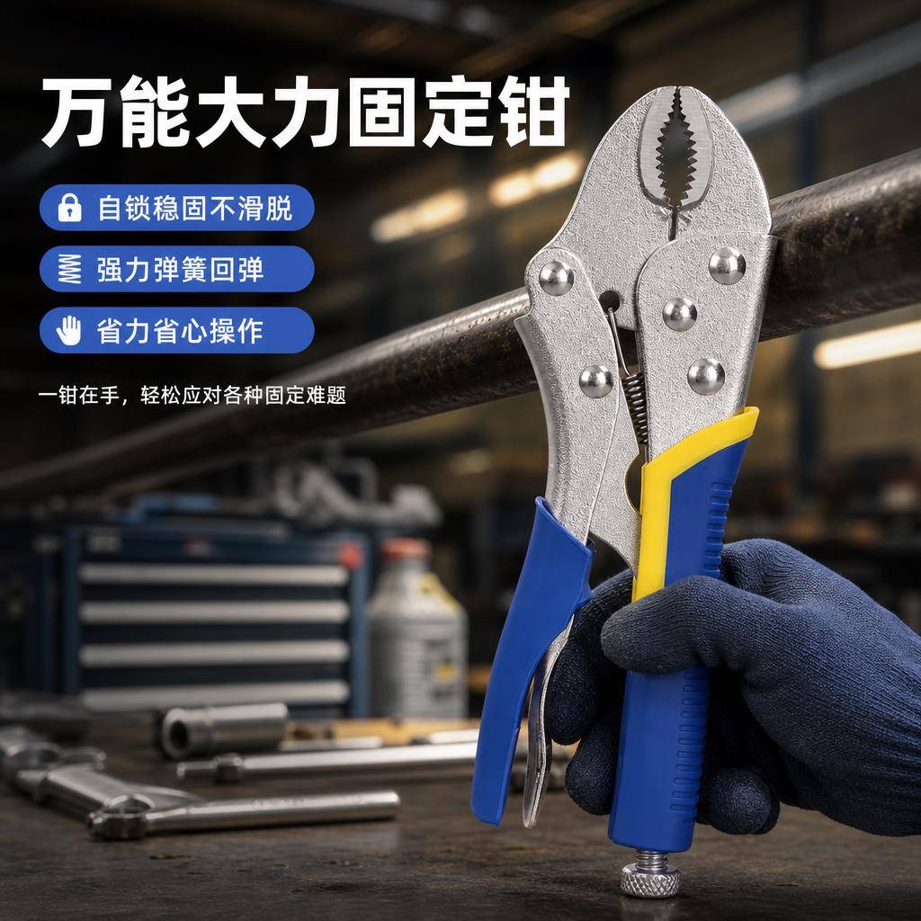 大力钳多功能压力钳子重型工具工业级固定圆口加力扳手c型大夹钳