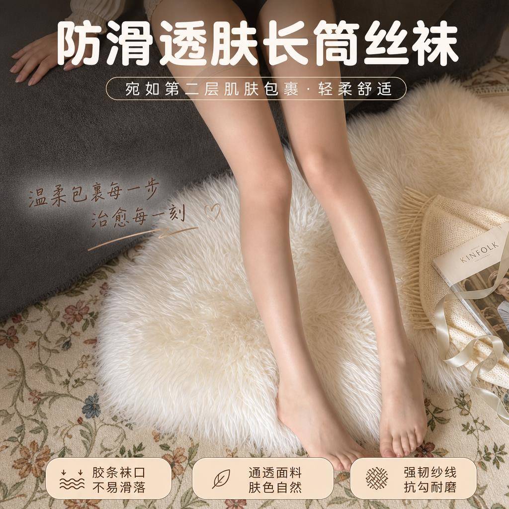 夏季薄款过膝袜长筒丝袜透明加长长筒大腿jk筒潮性感白袜子女黑丝