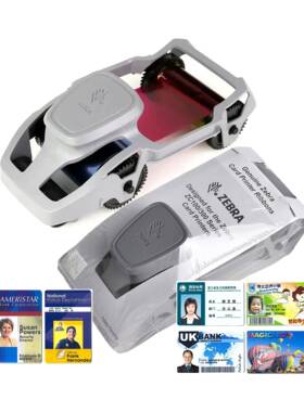 ZC100证卡打印机彩色带800300-250cnzc300黑色带带清洁卡打印头