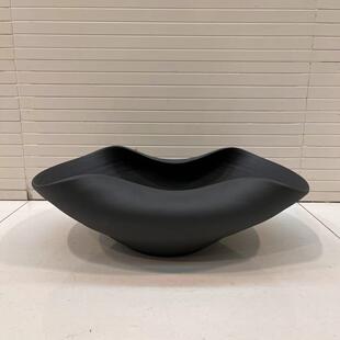 现代极简样板房客厅创意贝壳花器摆件白色果盘干花插花软装工艺品