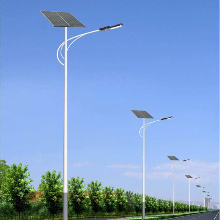新款8米太阳能板太阳能路灯ledLED单臂路灯道路照明灯超亮