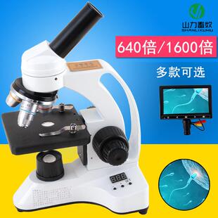 显微镜精子精虫640/1600倍显示屏学生生物光学专业显微镜