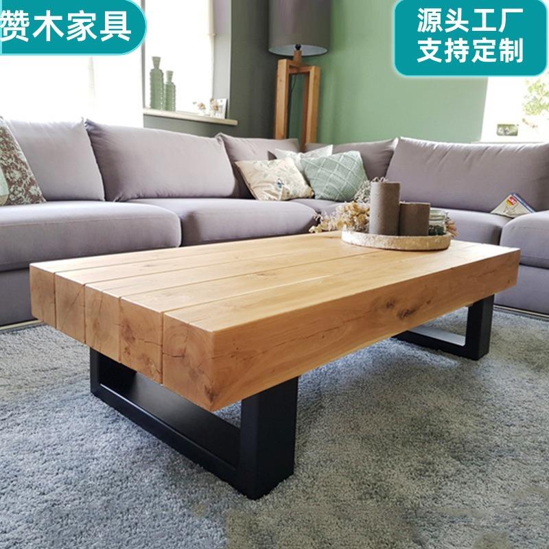 北欧原木茶几复古工业风民宿家用茶几客厅创意老木头榻榻米茶台桌