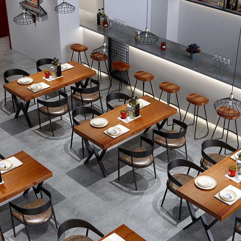 实木餐桌简约餐厅简欧轻奢现代北欧风双人桌子美式工业风桌椅组合
