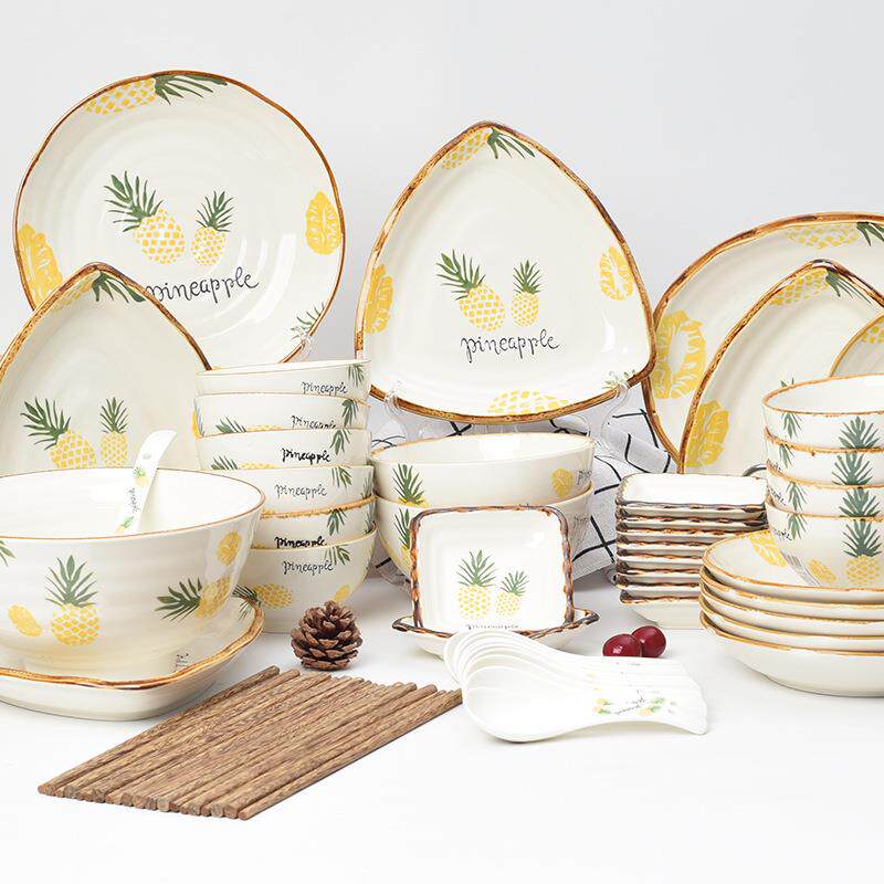 欧式餐具套装碗盘家用个性创意陶瓷碗碟子组合可爱小清新碗筷套装