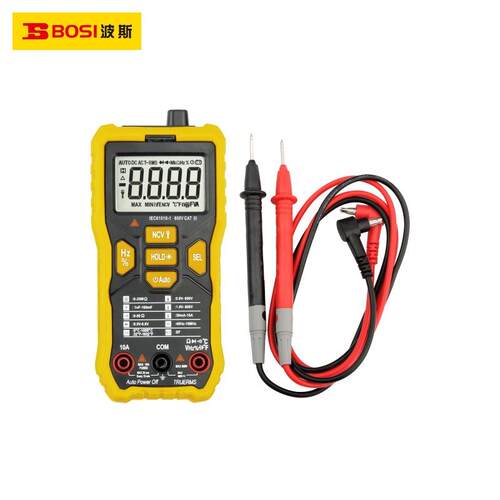 波斯工具智能数字万用表600V电压10A电容频率BS471120