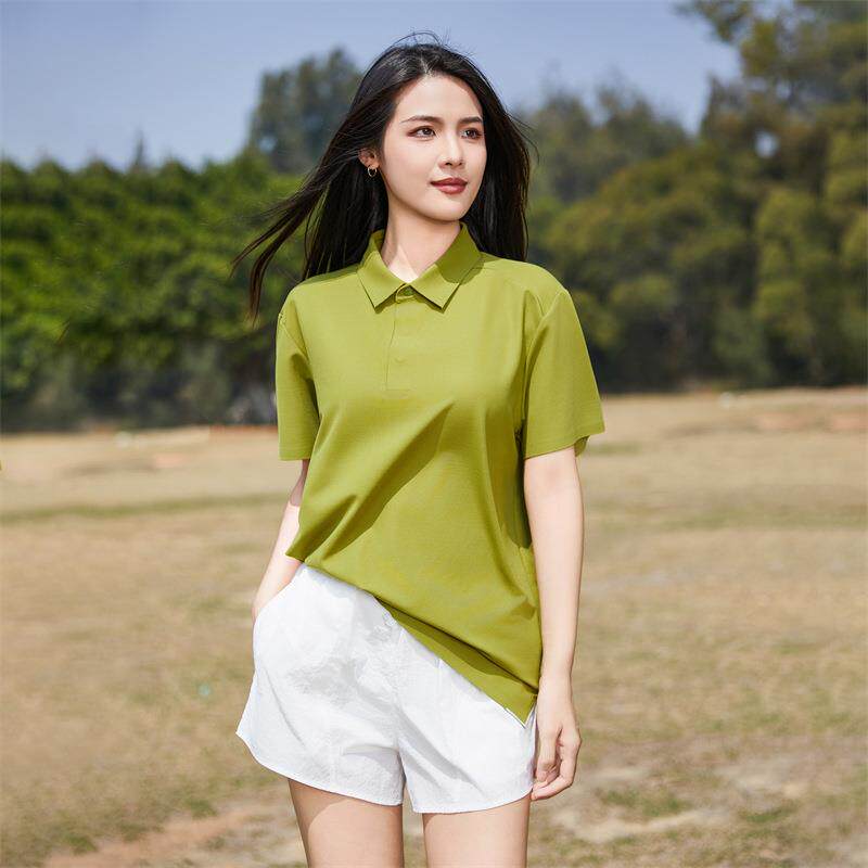 某嗓特冰丝无缝POLO衫男女速干T恤翻领短袖商务版工作服LOGO