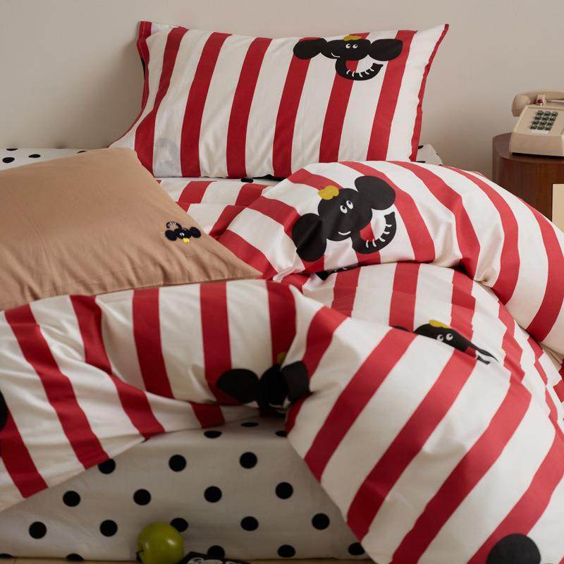 奶油简约波点条纹混搭纯棉全棉床上四件套宿舍被套床单三件套1.8m,农机/农具/农膜,其它农用工具,淘宝优惠券,粉丝福利购,淘宝优惠卷