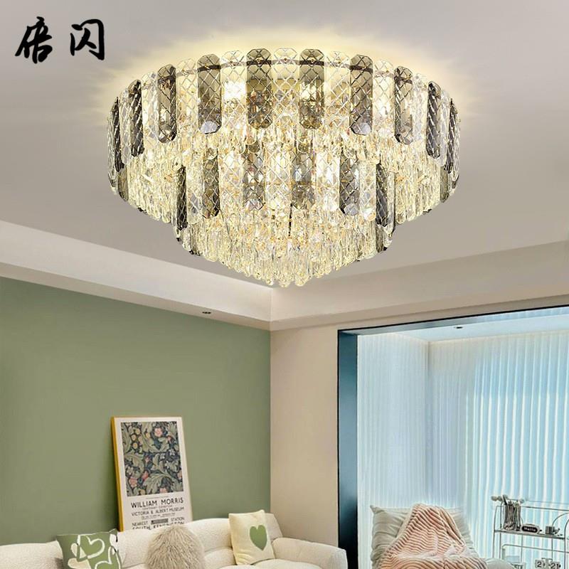 客厅主灯欧式led圆形卧室餐厅灯轻奢高档大气2023新款水晶吸顶灯